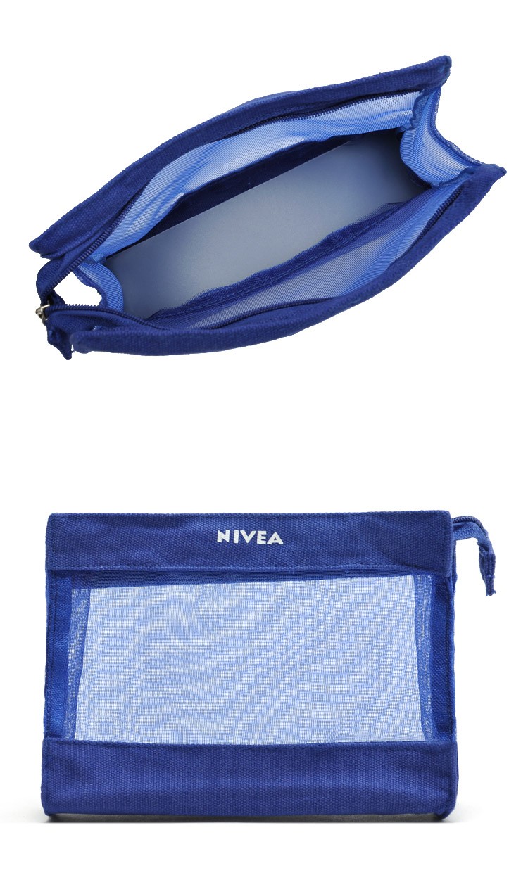 Canvas Mesh Cosmetic Bag