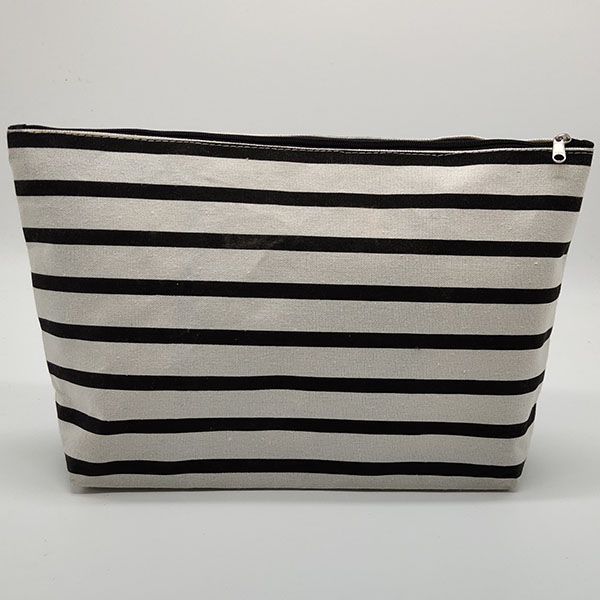 Custom Stripes Cotton Cosmetic Bag