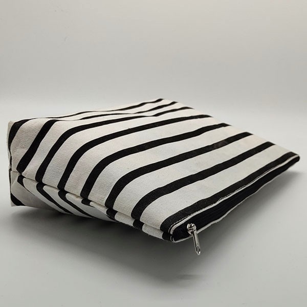 Custom Stripes Cotton Cosmetic Bag