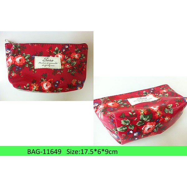 Laminating canvas cosmetic bag