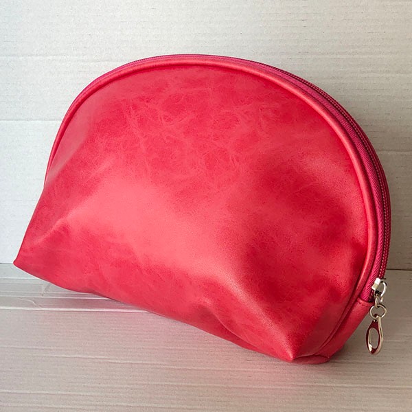 Pink Embossed Cosmetic Bag