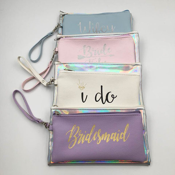 Promotional PU Leather Holographic Cosmetic Bag 